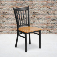 Flash Furniture XU-DG-6Q2B-VRT-NATW-GG Restaurant Chair in Black Natural